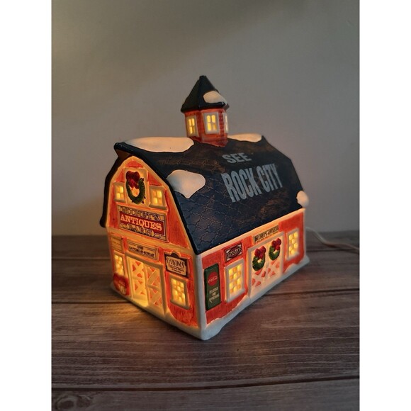 Town Square Collection Coca Cola “Mooney’s Antique Barn” Iluminated RETIRED - Picture 1 of 16